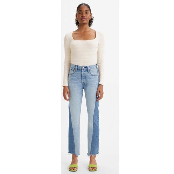 Levi's Premium 501 SPLICED JEANS Size W24/ L30 - Picture 1 of 11